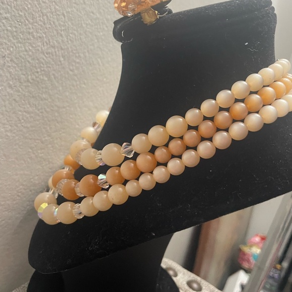 Western Germany 3 tier necklace with earrings to match - Picture 7 of 15